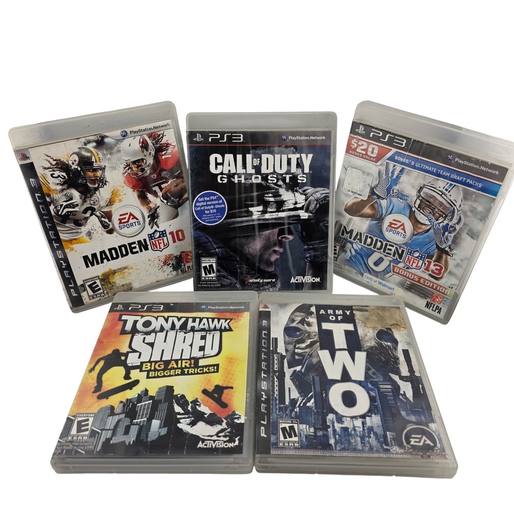 Sony PlayStation 3 Bundle Madden 10 13 COD Ghosts Tony Hawk Army of Two Untested